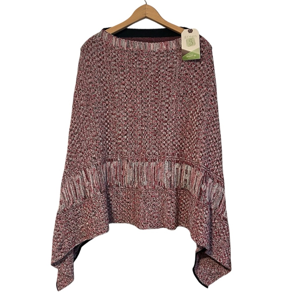 New Green 3 Apparel Ohio O/S Poncho Red Black Made In USA One Size